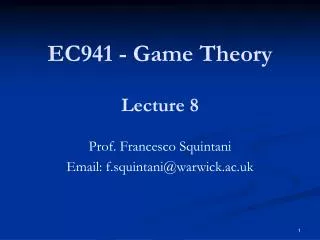EC941 - Game Theory