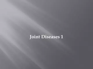 Joint Diseases 1