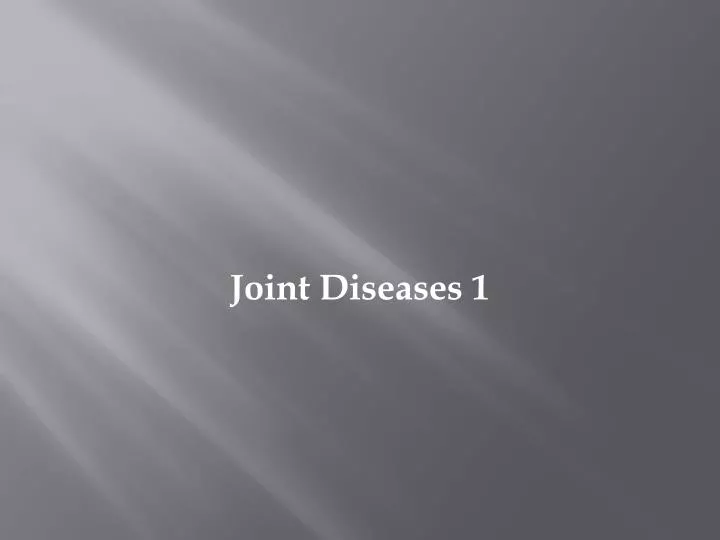 joint diseases 1
