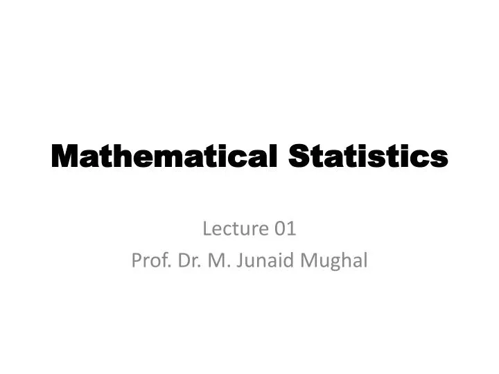 mathematical statistics