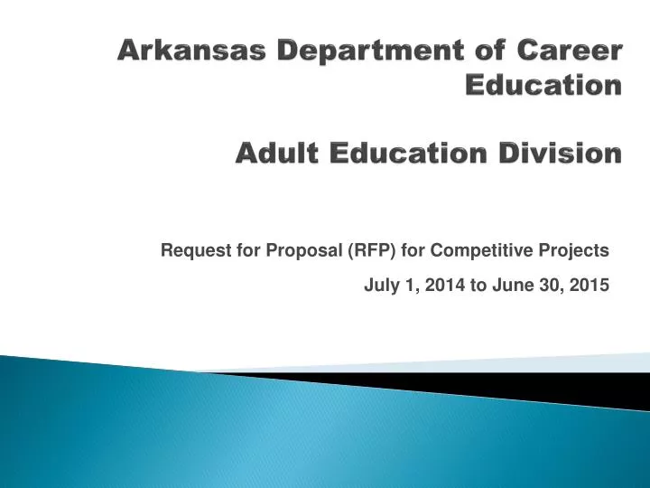 arkansas department of career education adult education division
