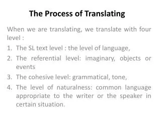 The Process of Translating