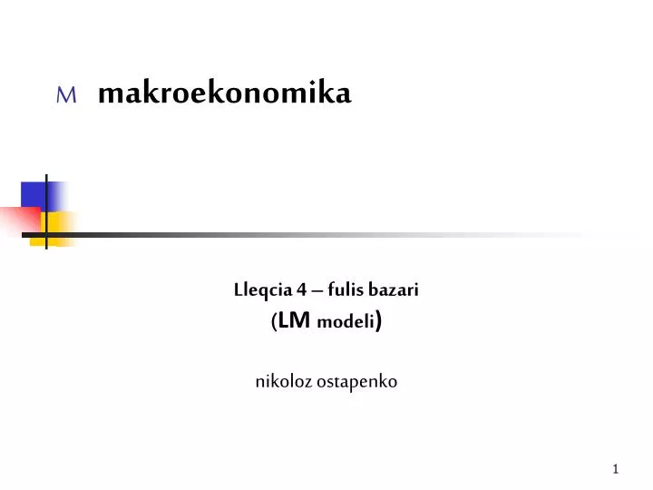 m makroekonomika