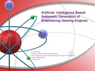 Artificial Intelligence Based Automatic Generation of Entertaining Gaming Engines