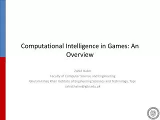 Computational Intelligence in Games: An Overview