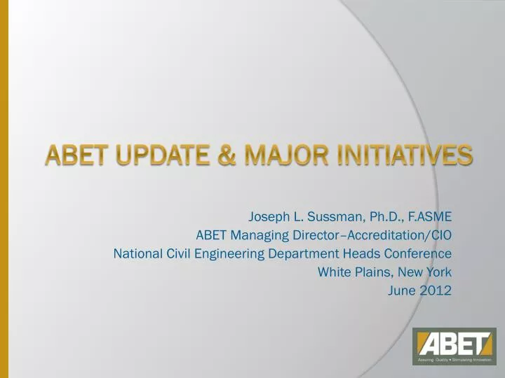 abet update major initiatives