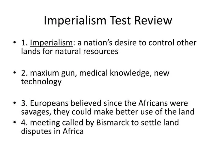 imperialism test review