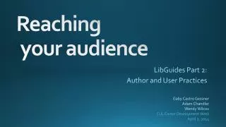 Reaching your audience
