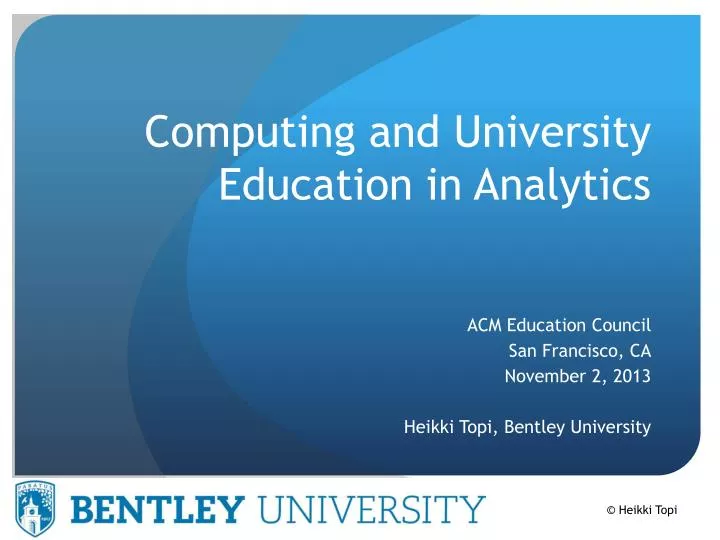 computing and university education in analytics