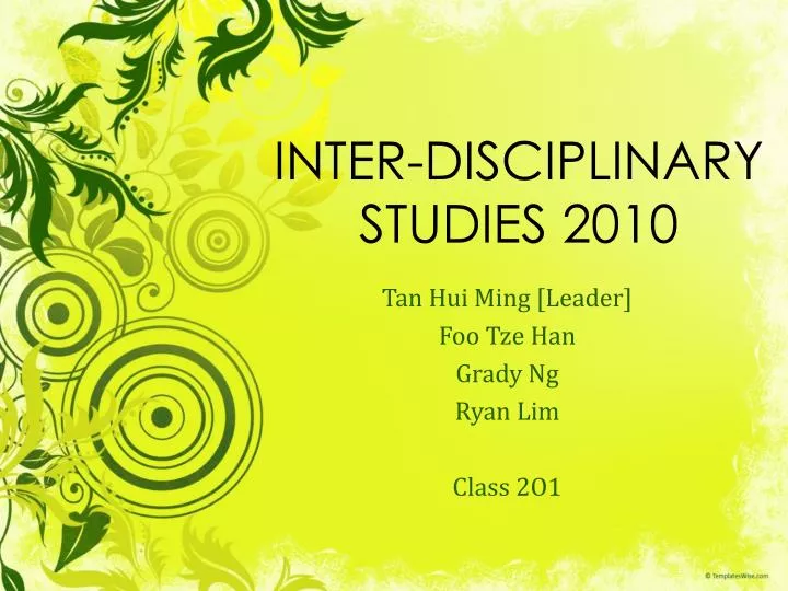 inter disciplinary studies 2010