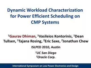 Dynamic Workload Characterization for Power Efficient Scheduling on CMP Systems