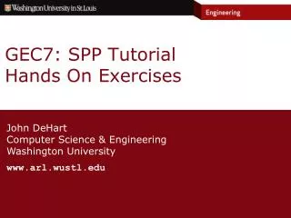 GEC7: SPP Tutorial Hands On Exercises