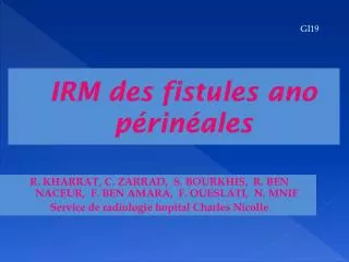 irm des fistules ano p rin ales