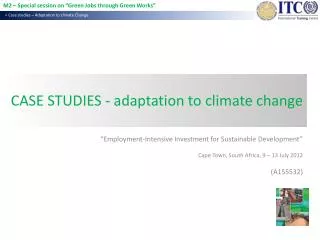 CASE STUDIES - adaptation to climate change