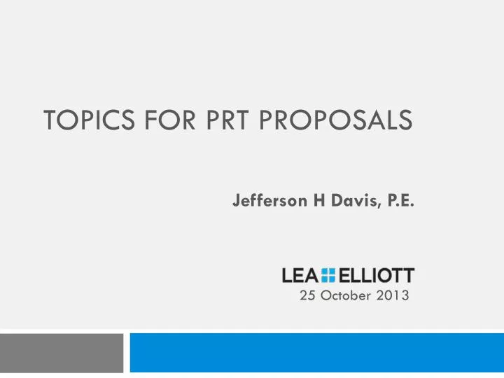 topics for prt proposals
