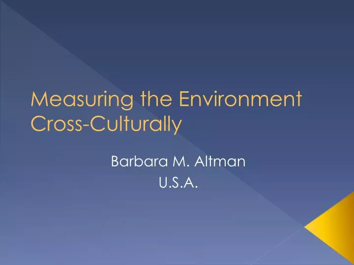 measuring the environment cross culturally