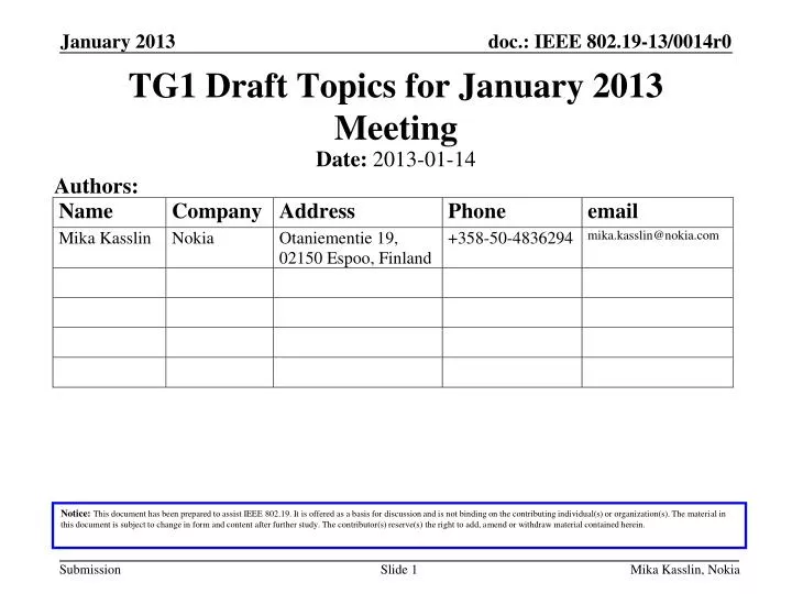 tg1 draft topics for january 2013 meeting