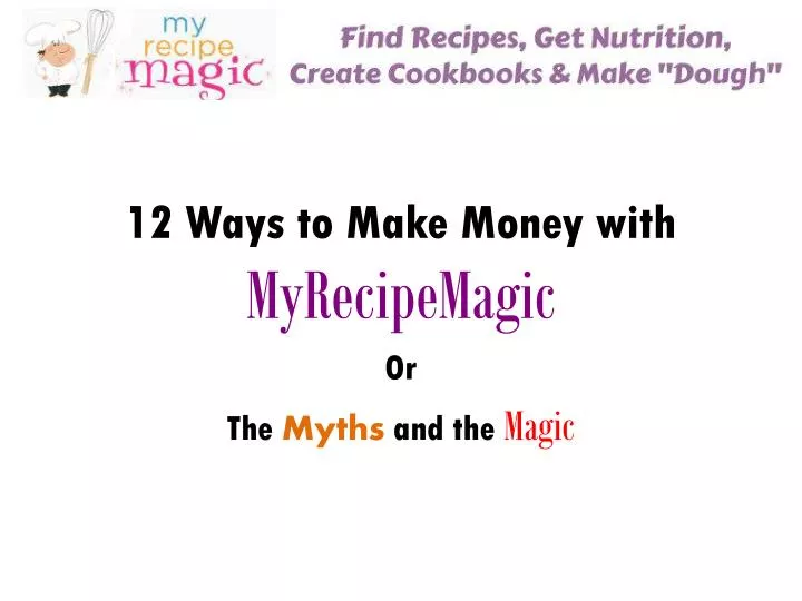 12 ways to make money with myrecipemagic