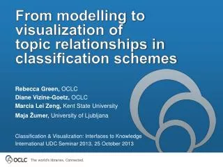From modelling to visualization of topic relationships in classification schemes