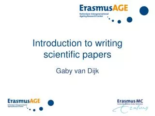 Introduction to writing scientific papers