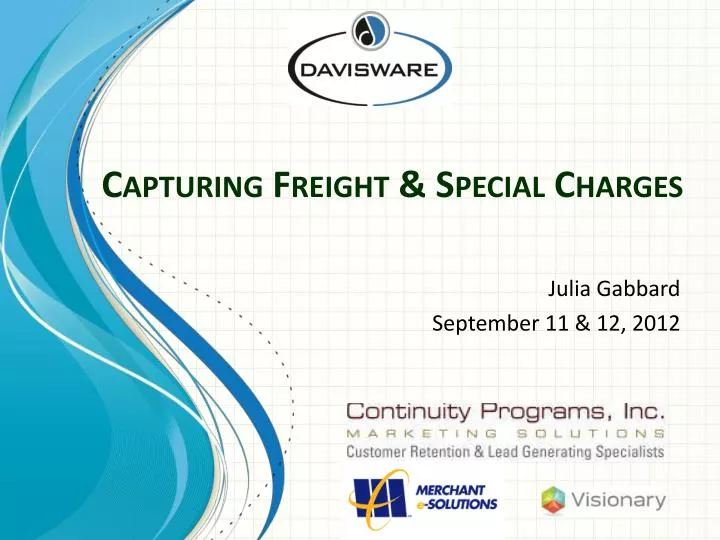 capturing freight special charges