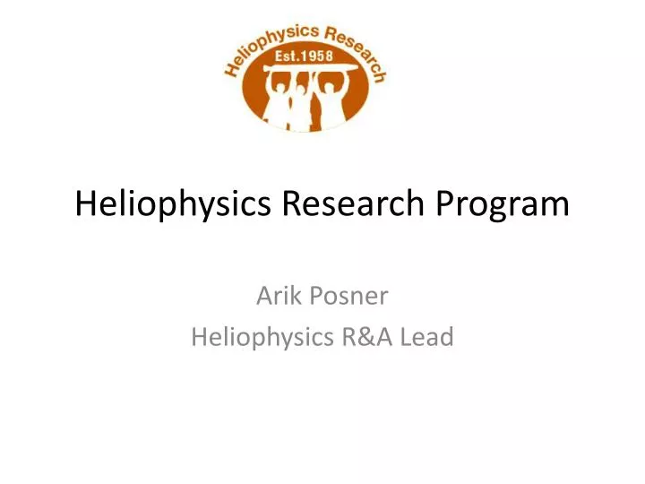 heliophysics research program