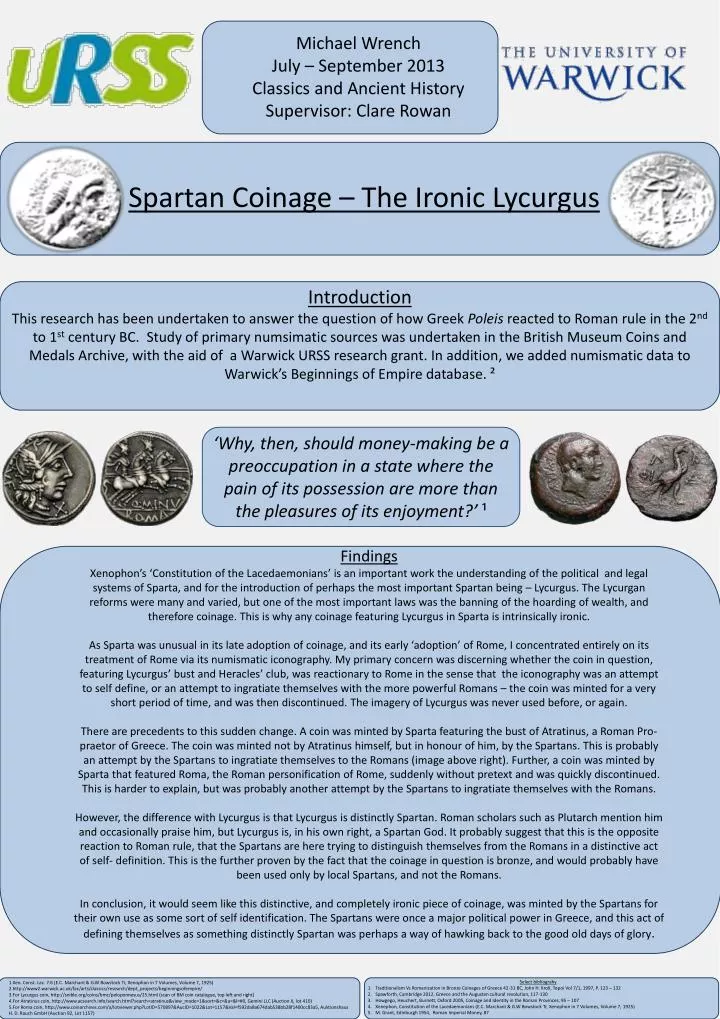 spartan coinage the ironic lycurgus