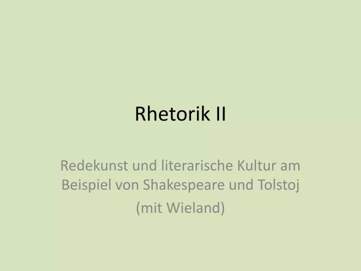 PPT - Rhetorik II PowerPoint Presentation, Free Download - ID:2153945