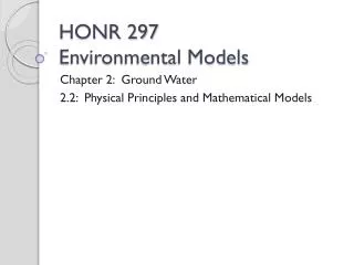 HONR 297 Environmental Models