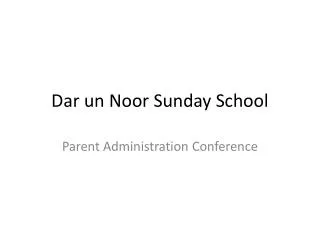 Dar un Noor Sunday School