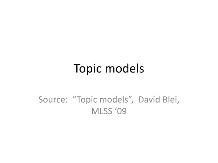 topic models