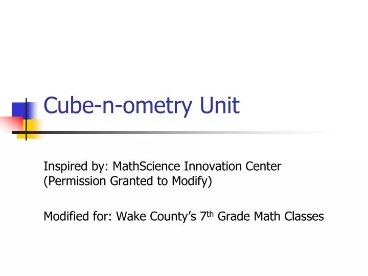 cube n ometry unit