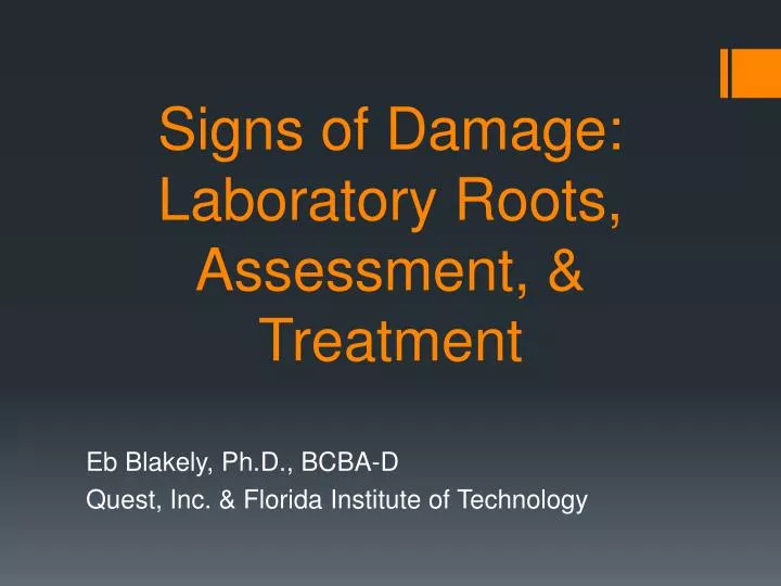 signs of damage laboratory roots assessment treatment