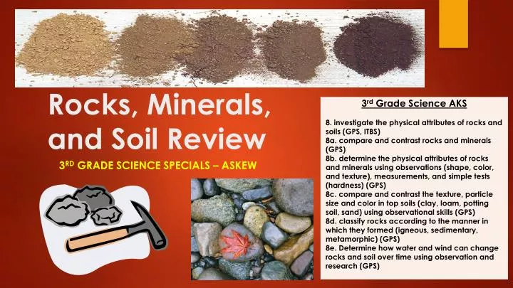 rocks minerals and soil review