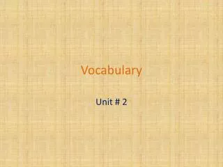 Vocabulary