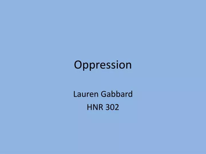 oppression