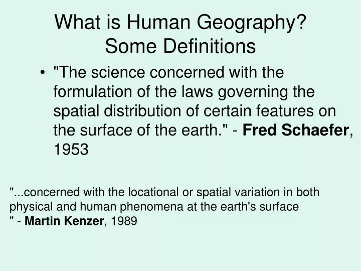 what is human geography some definitions