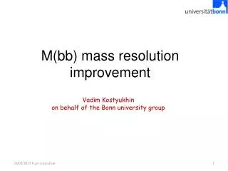 M(bb) mass resolution improvement