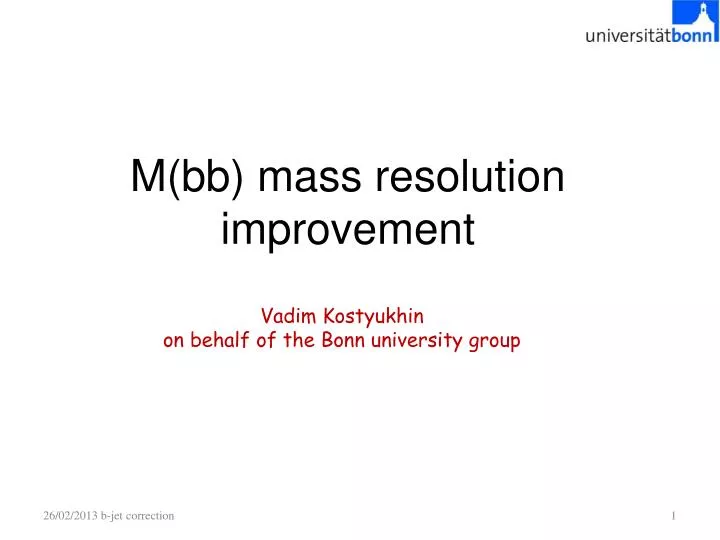 m bb mass resolution improvement