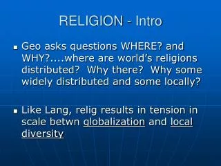 RELIGION - Intro
