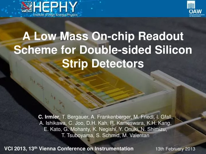 a low mass on chip readout scheme for double sided silicon strip detectors