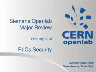 Siemens Openlab Major Review February 2012