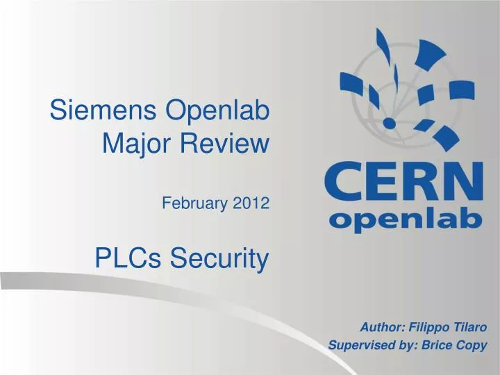 siemens openlab major review february 2012