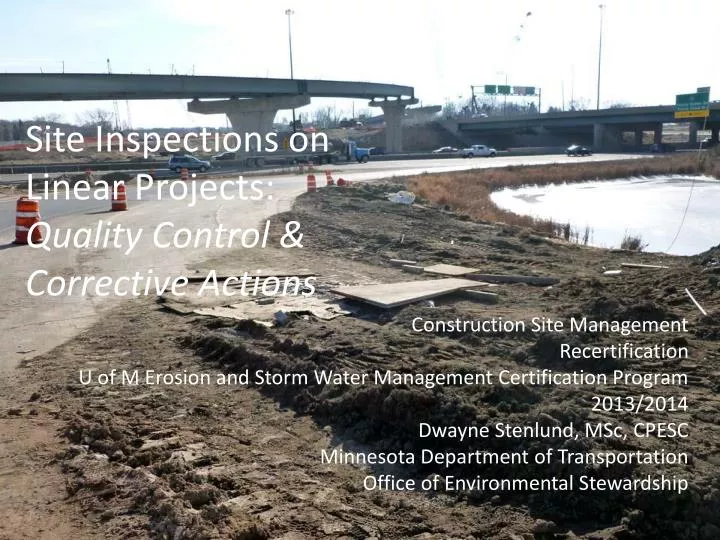 site inspections on linear projects quality control corrective actions