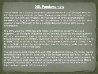 DSL Fundamentals