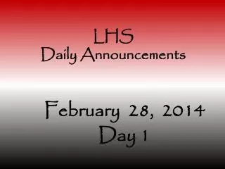 LHS Daily Announcements