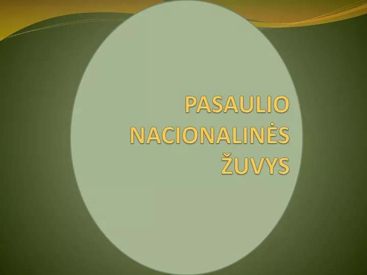 pasaulio nacionalin s uvys