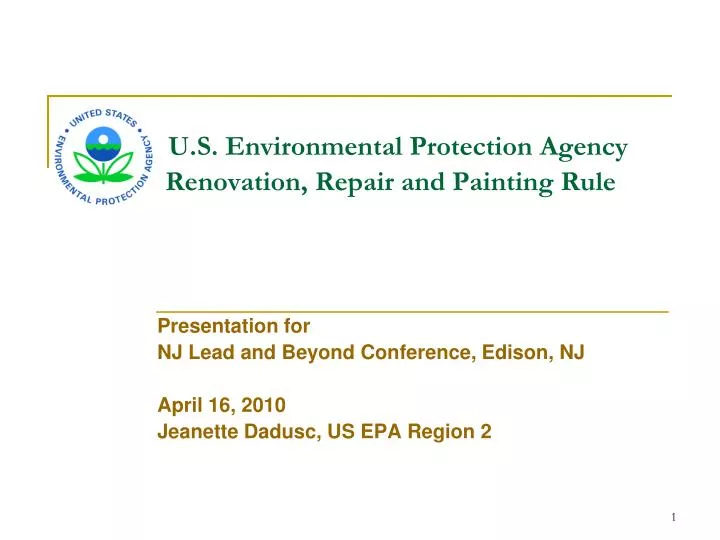 u s environmental protection agency renovation repair and painting rule