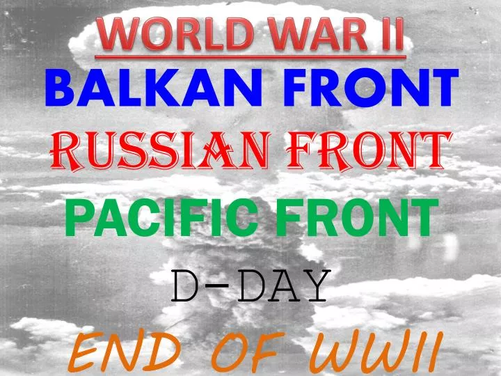 balkan front russian front pacific front d day end of wwii