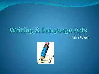 Writing &amp; Language Arts